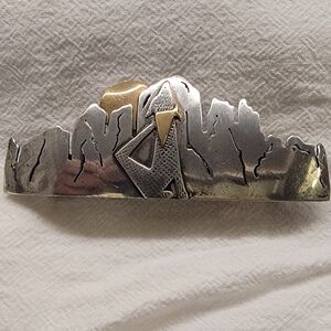 Silver and Copper Native American Design Hair Clip